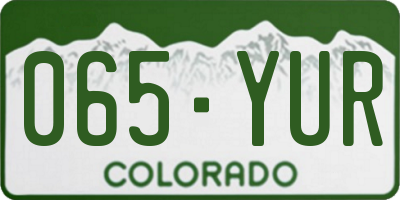 CO license plate 065YUR
