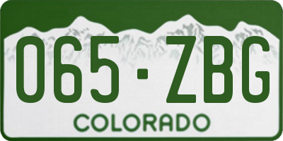 CO license plate 065ZBG