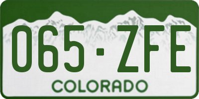 CO license plate 065ZFE