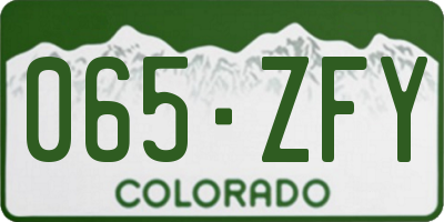 CO license plate 065ZFY