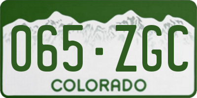 CO license plate 065ZGC