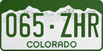 CO license plate 065ZHR