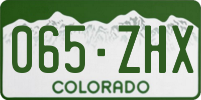 CO license plate 065ZHX