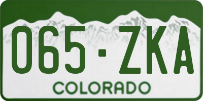 CO license plate 065ZKA