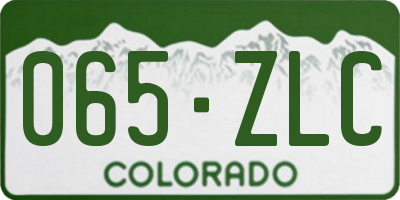 CO license plate 065ZLC