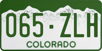 CO license plate 065ZLH