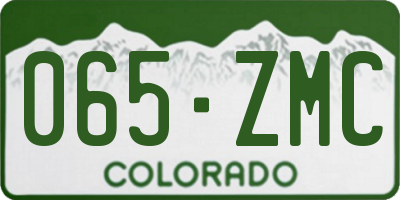 CO license plate 065ZMC