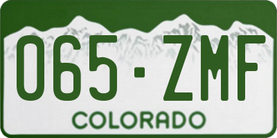 CO license plate 065ZMF
