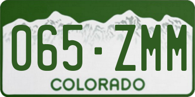 CO license plate 065ZMM