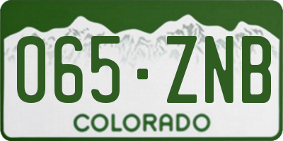 CO license plate 065ZNB