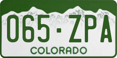 CO license plate 065ZPA