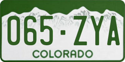 CO license plate 065ZYA