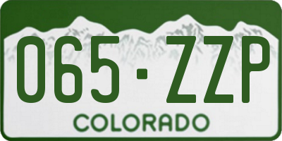 CO license plate 065ZZP