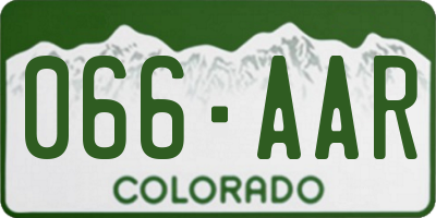 CO license plate 066AAR
