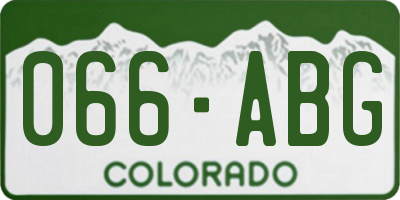 CO license plate 066ABG