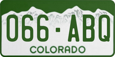 CO license plate 066ABQ