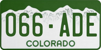 CO license plate 066ADE