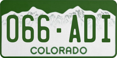 CO license plate 066ADI