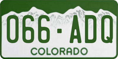 CO license plate 066ADQ