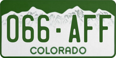 CO license plate 066AFF