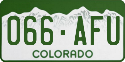 CO license plate 066AFU
