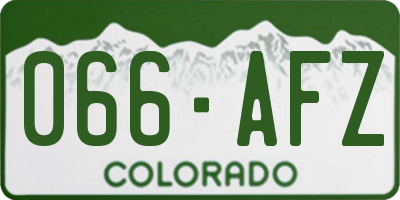 CO license plate 066AFZ