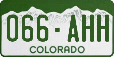 CO license plate 066AHH