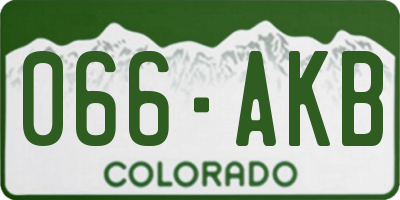 CO license plate 066AKB