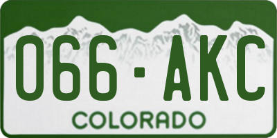 CO license plate 066AKC