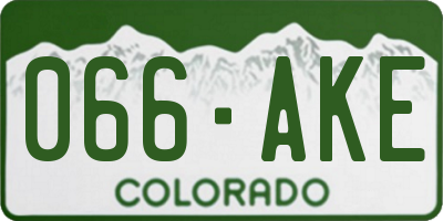 CO license plate 066AKE