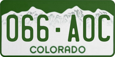CO license plate 066AOC