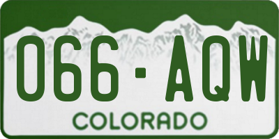 CO license plate 066AQW