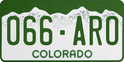 CO license plate 066ARO