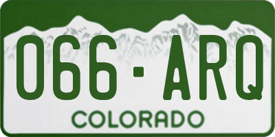 CO license plate 066ARQ