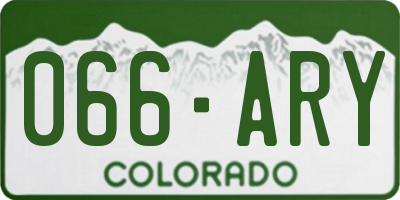 CO license plate 066ARY
