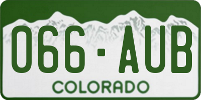 CO license plate 066AUB