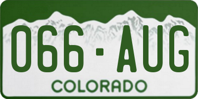 CO license plate 066AUG