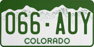 CO license plate 066AUY