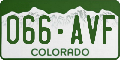 CO license plate 066AVF