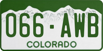 CO license plate 066AWB