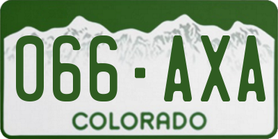 CO license plate 066AXA