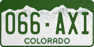 CO license plate 066AXI