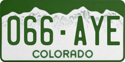 CO license plate 066AYE