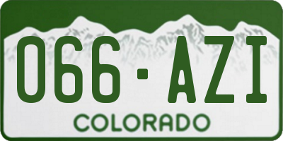 CO license plate 066AZI