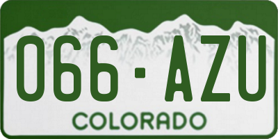 CO license plate 066AZU