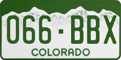 CO license plate 066BBX