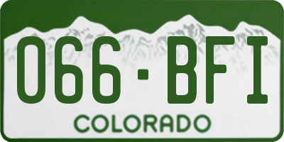 CO license plate 066BFI