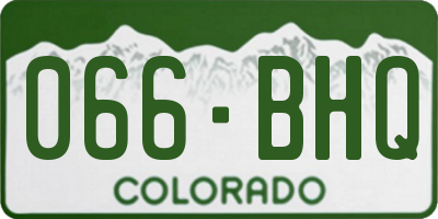 CO license plate 066BHQ