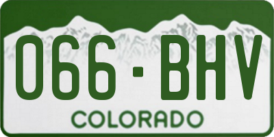 CO license plate 066BHV