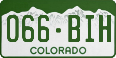 CO license plate 066BIH